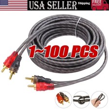 RCA Audio Cable Twisted Pair with Noise Reduction Interconnect Amp Wire Lot