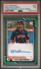 2024 Bowman Paper Prospect Autographs Brice Matthews #BM Green 17/99 PSA 7