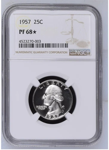 1957 Washington Quarter Proof PF68 Star NGC #43
