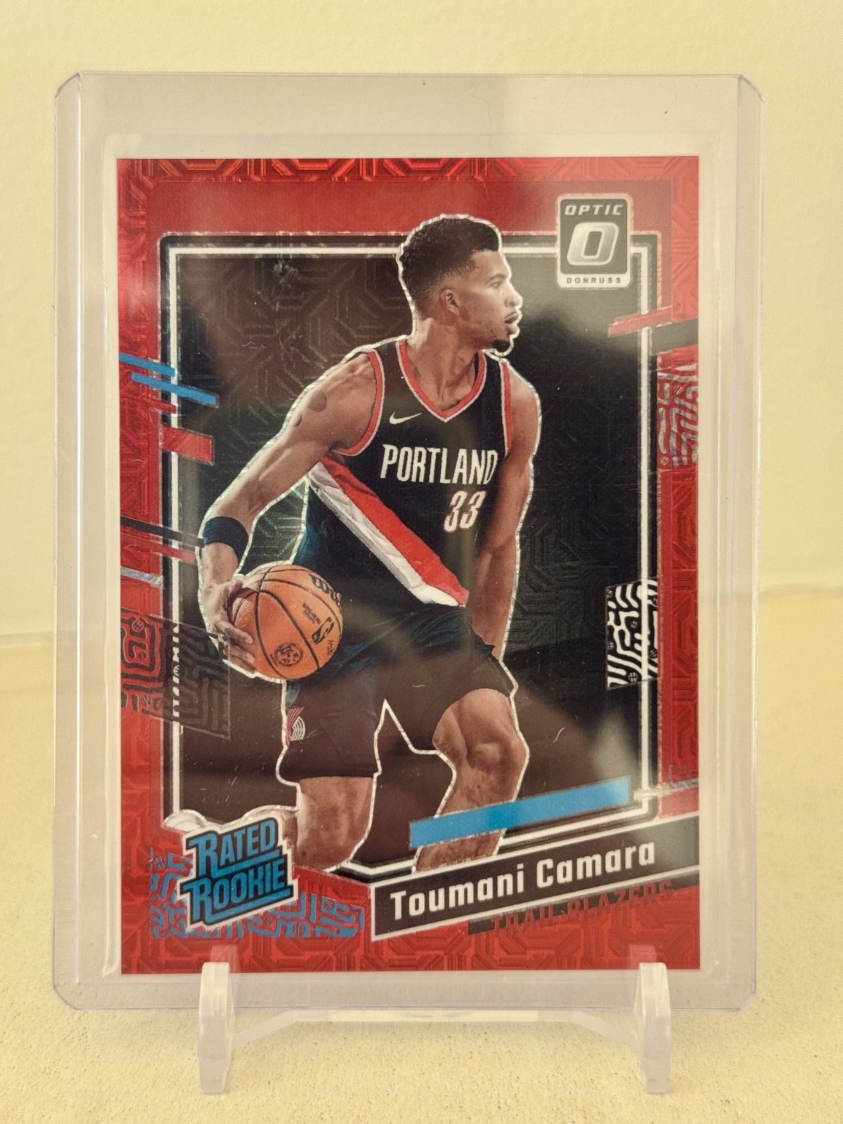 2023-24 Donruss Optic #204 TOUMANI CAMARA Red Choice Prizm RC /88 BLAZERS