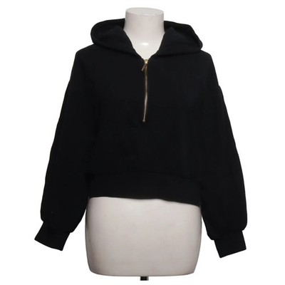 Cuyana, Kapuzenpullover, Größe: M, Schwarz, Baumwolle/Elasthan, Einfarbig #Il4