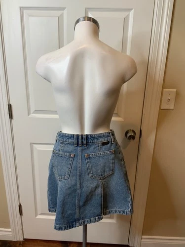 Balmain Paris Vintage Blue Denim Pleated Mini Skirt, Size 4 | 36 NWT image 6
