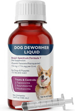 Liquid Dog Dewormer for Dogs Puppies, Formula 7 Pyrantel Pamoate and Praziquan
