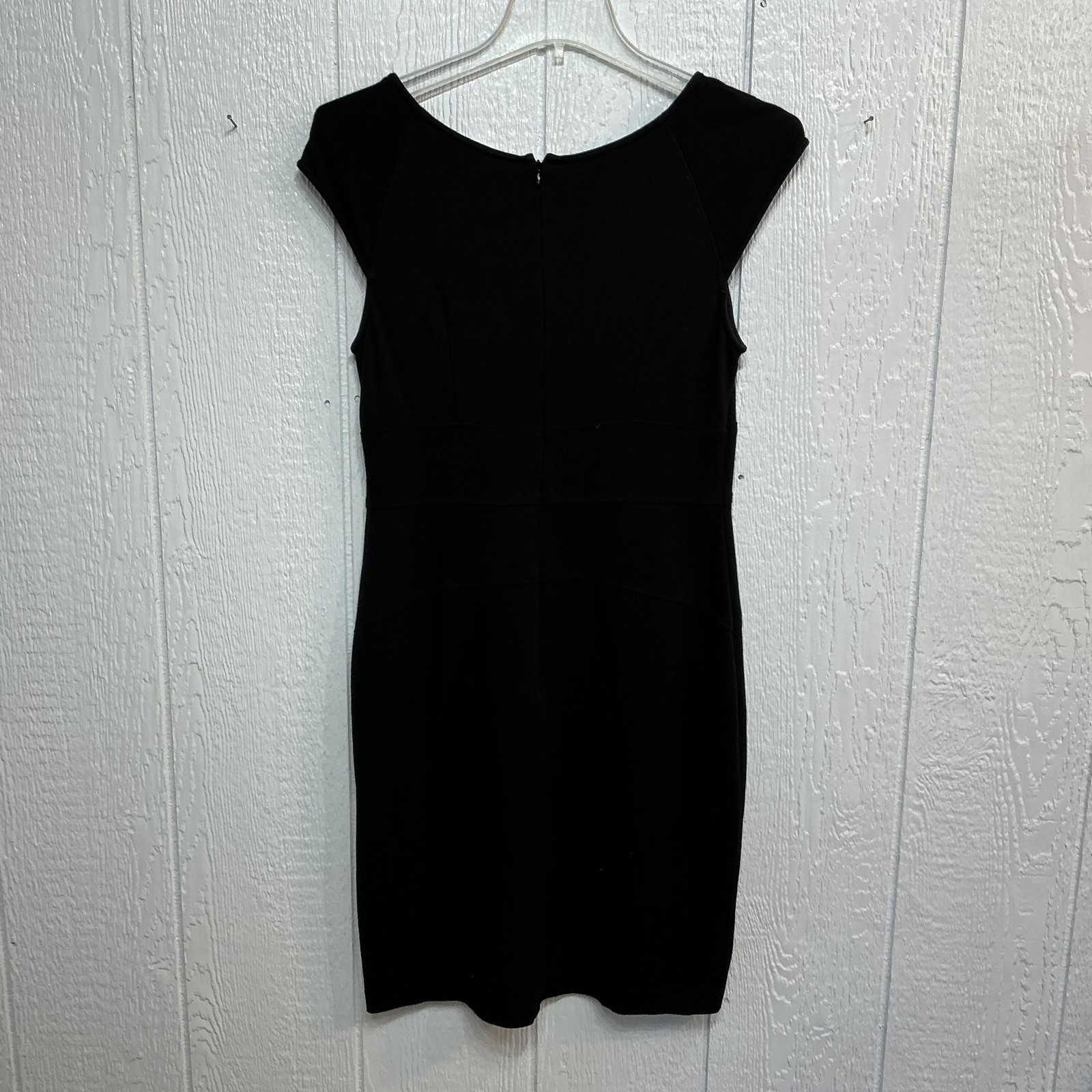 Calvin Klein Dress Womens Small Black Sheath Cap Sleeve Stretch Classic Rayon thumbnail 4
