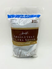Hanes Absolutely Ultra Sheer Pantyhose 3-Pack  Barely  Black Slightly Imperfect