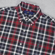 Polo Ralph Lauren Shirt Mens Large Classic Fit Red Plaid Button Down Long Sleeve