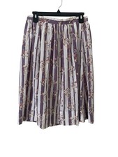 Vintage Chiffon Floral Pleated A Line Skirt Medium Coquette Whimsy Romantic Y2K