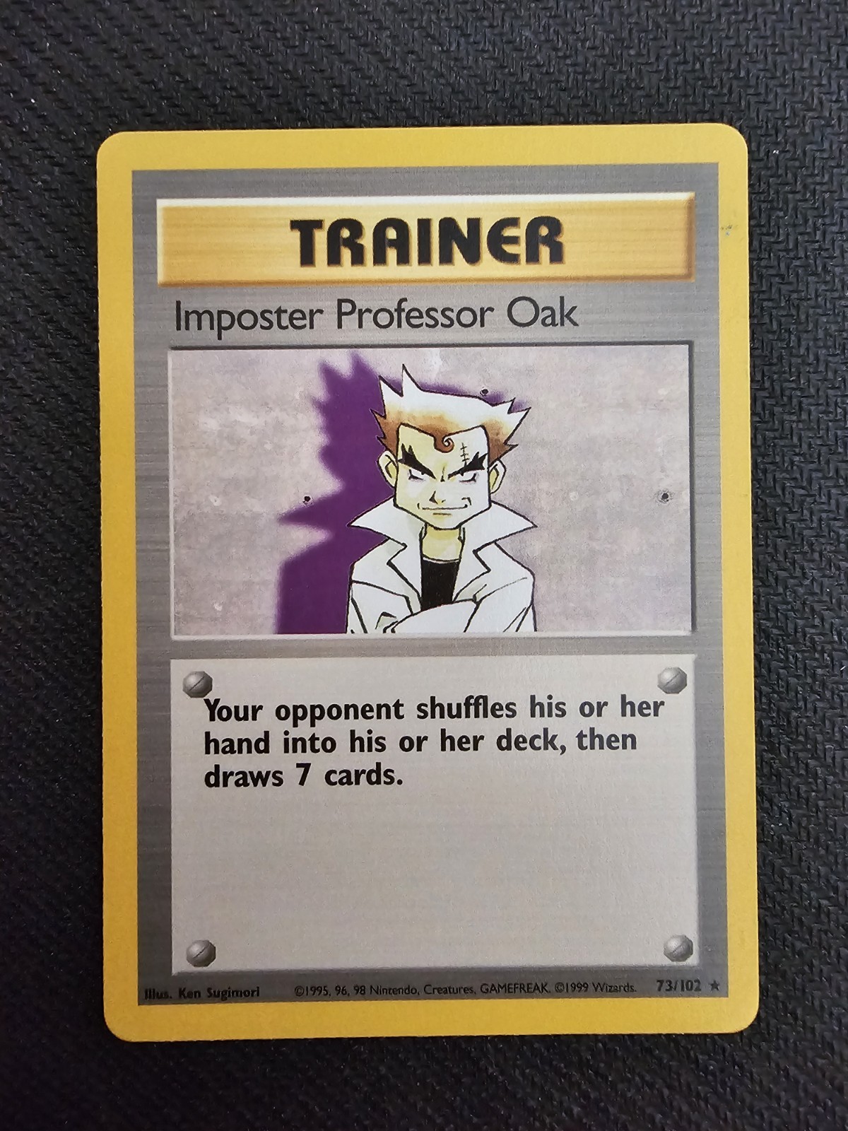 Pokemon TCG Base Set Rare: Imposter Professor Oak 73/102 1999 WOTC Vintage LP