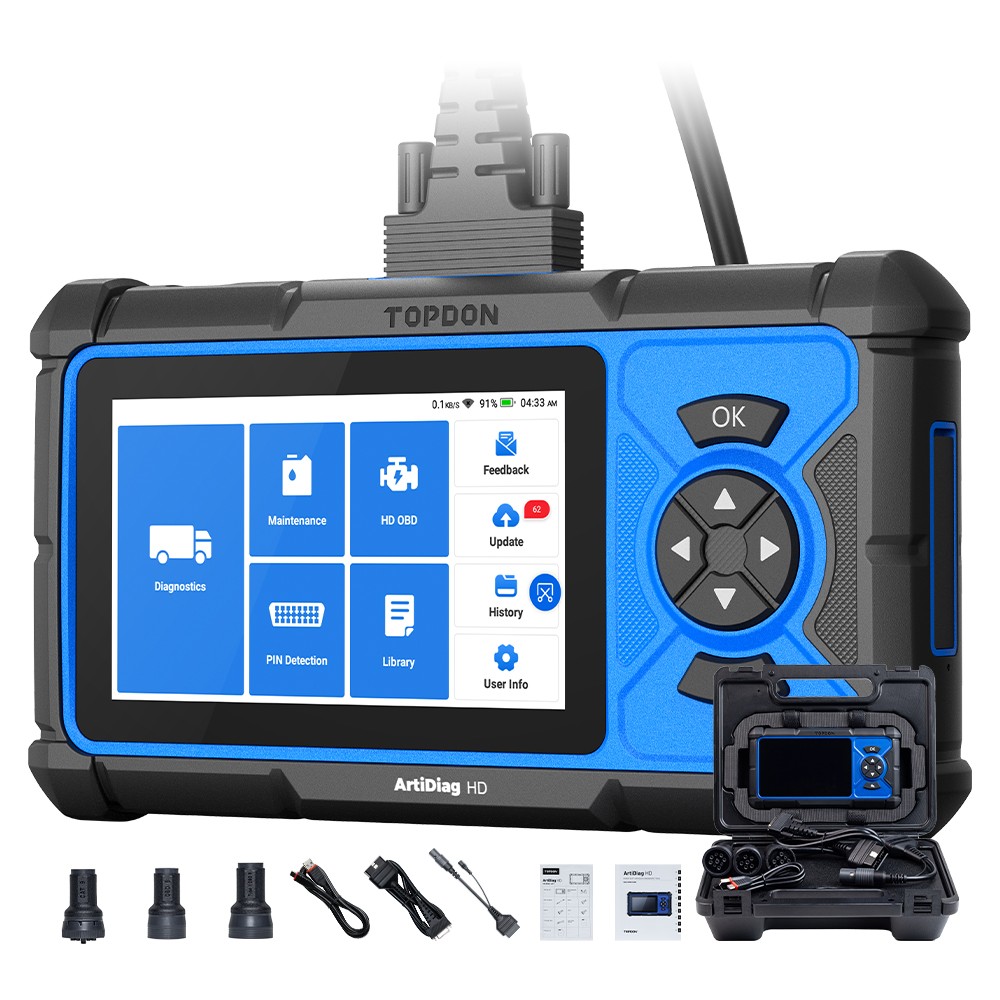 TOPDON ArtiDiag HD Heavy Duty Truck Diesel Scanner Car Diagnostic Tool DPF Regen