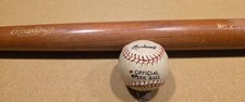 Vintage Rawlings Corkball Bat & Markwort Cork Ball, 40s-50s, Excellent Condition