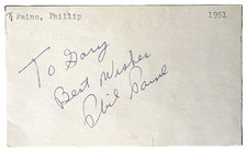 Phil Paine - RARE MLB autograph: 1st Major Leaguer to pitch in Japan; died young