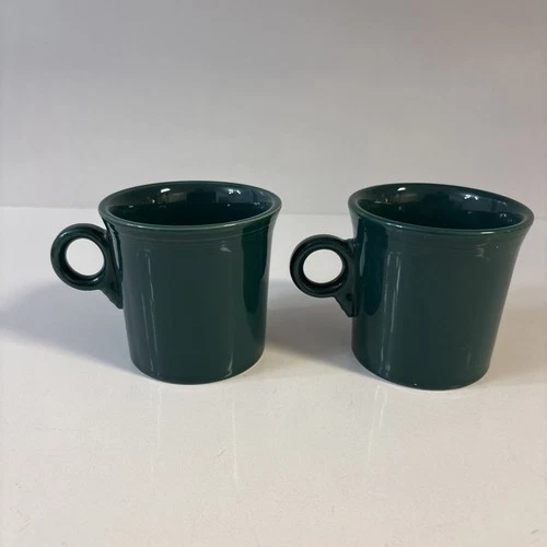 Fiesta Fiestaware Pair (2) Mug Evergreen O Ring  Handle HLC Retired Color