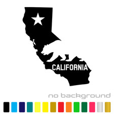 California State Sticker Vinyl Decal - Map CA Republic Flag LA Wall Car Window