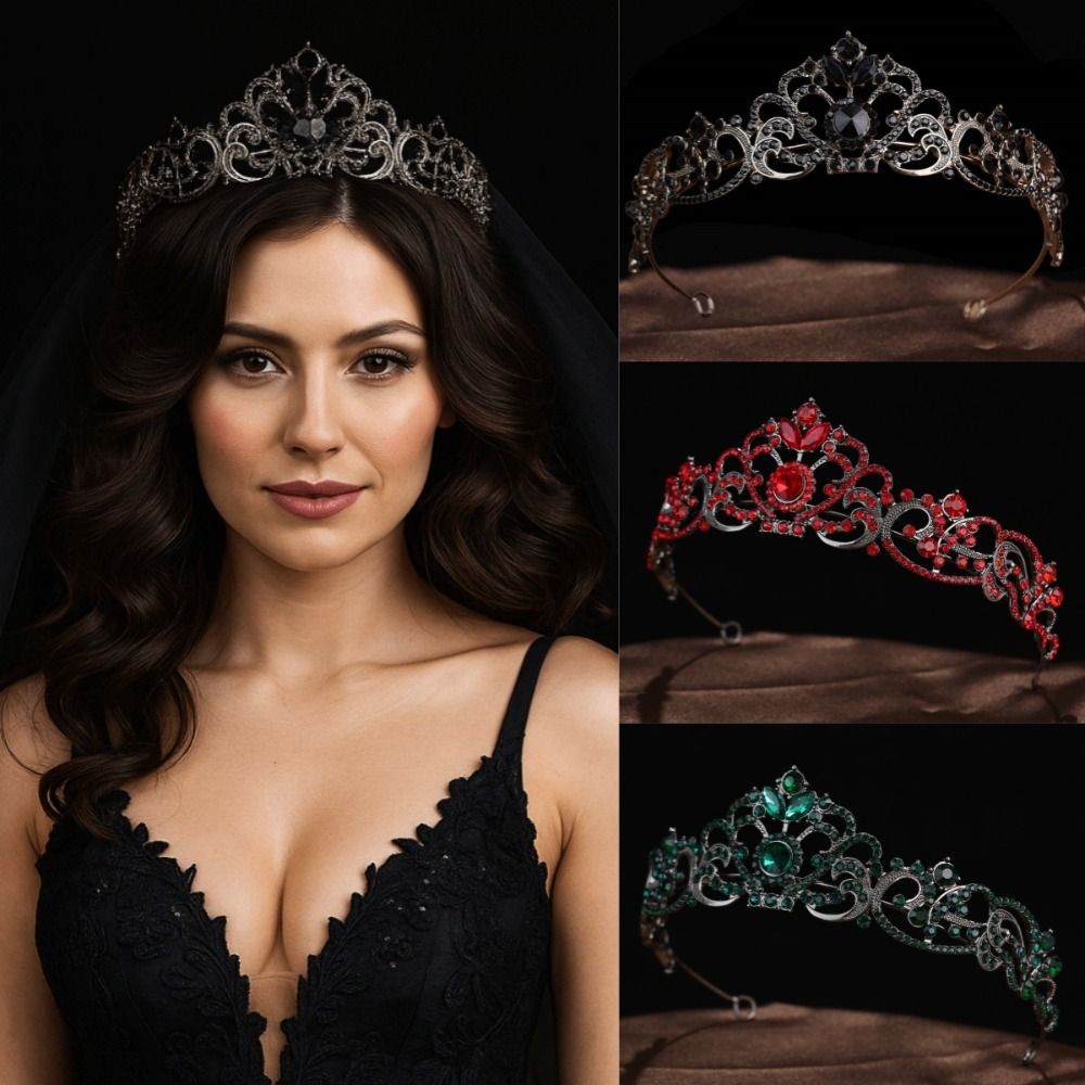 Cake Decorations Halloween Black Crown Luxury Bridal Wedding Crowns for Women