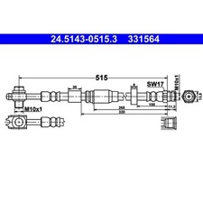1x ORIGINAL® Ate Bremsschlauch Vorne für VW UP! LOAD UP Skoda CITIGO E-CITIGO