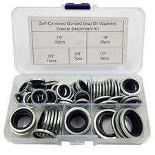 Self-Centered Bonded Seal Oil Washers Drain Plug Gasket Assortment Kit