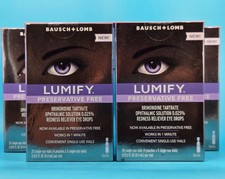 Lot Of 4 LUMIFY Preservative Free Redness Reliever Eye Drops 20 Single Use Vials