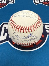 Gary Cohen & Howie Rose Autographed OML Baseball w/ Multiple Inscription (JSA)