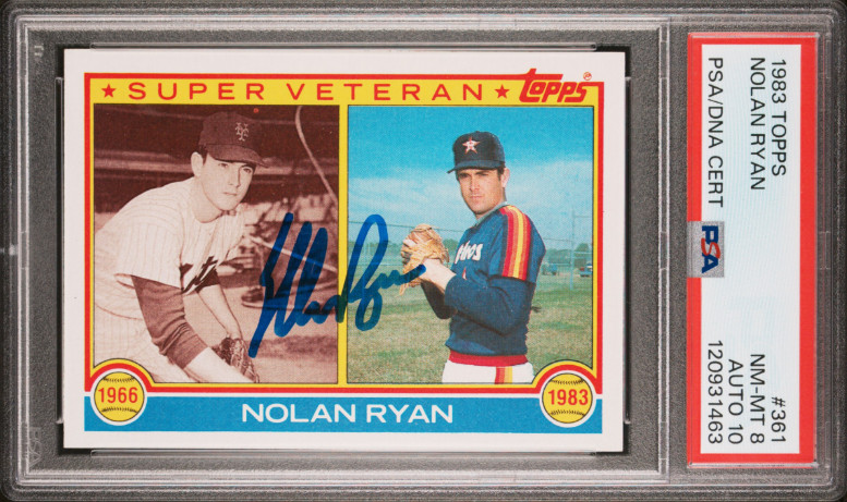 1983 Topps Nolan Ryan HOF Signed Baseball Card PSA 8 PSA/DNA Certified Auto 10