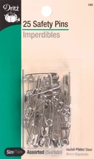 Dritz 180 Safety Pins-Sizes 1 & 2 25/Pkg