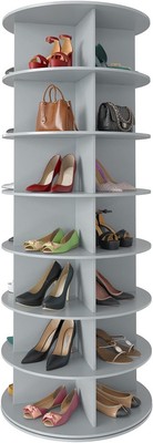 Vertical Handbag Rotate Shoes Closet Organization (7-Tier Gray), Revolving 