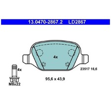 Satz Bremsbeläge Bremsklötze hinten für Alfa Romeo 147 937 156 932 GT | 23972