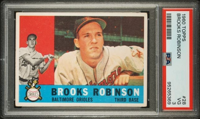 1960 Topps Brooks Robinson #28 Baltimore Orioles Graded PSA 3 VG