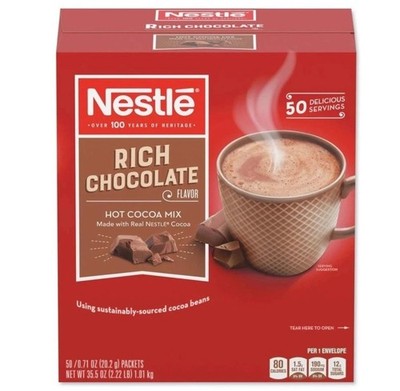 Nestle Hot Chocolate Cocoa Mix with Real Cocoa Pack of 50