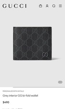 Gucci, Men's Grey interior GG bi-fold wallet- New with Box