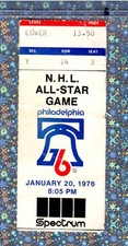 1976 NHL All Star Game Ticket Stub 1-20-1976 Borje Salming 1st Euro 14HOF Philly