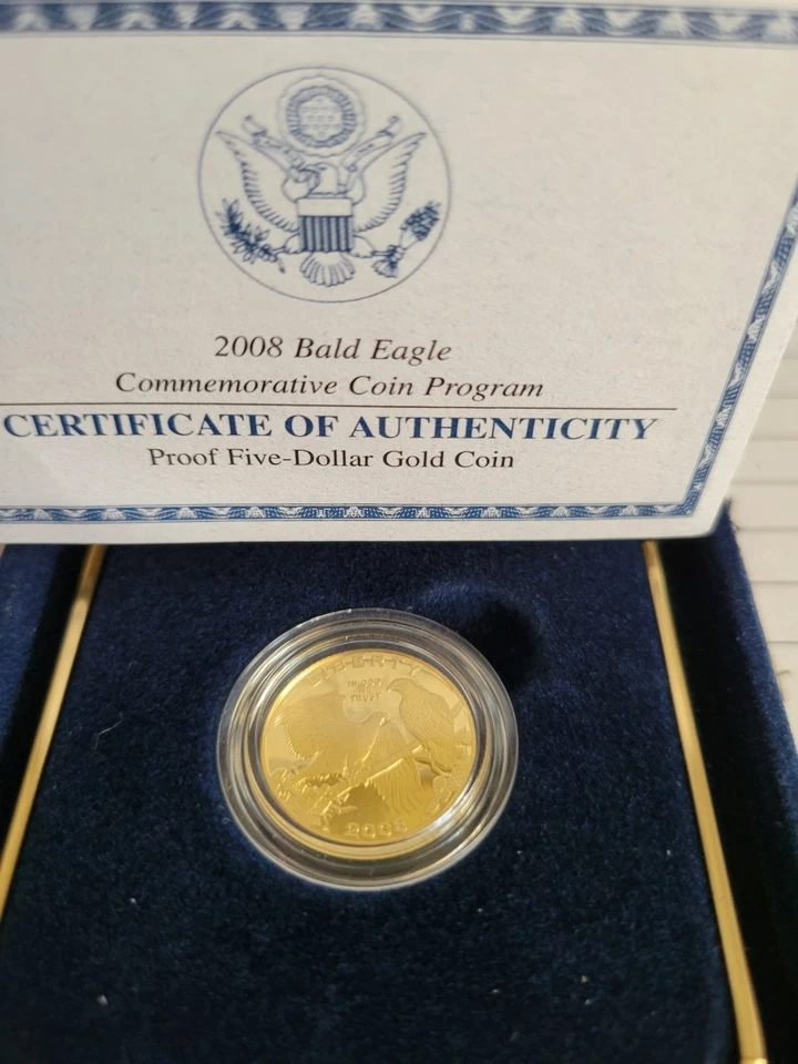2008 Bald Eagle $5 Proof, Mint West Point With COA Commemorative Coin - Image 2 of 3