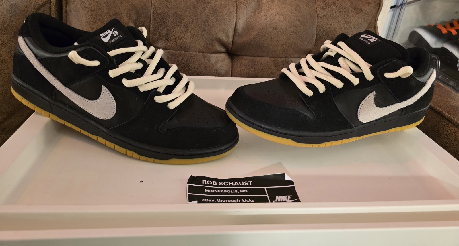 Nike SB Dunk Low Pro Black White Gum Size 13