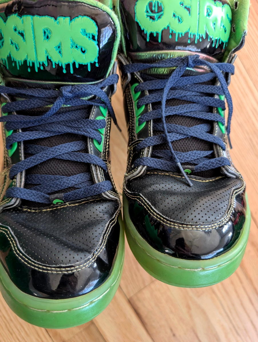 Osiris 83 green slime shoes vintage EUC Rare Osiris NYC 83 Green Slime High Tops Men main image 4