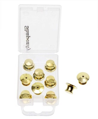 Gold Pins Keepers Back Metal Lock Clamps Backer Locking Clasp for Display Boo...