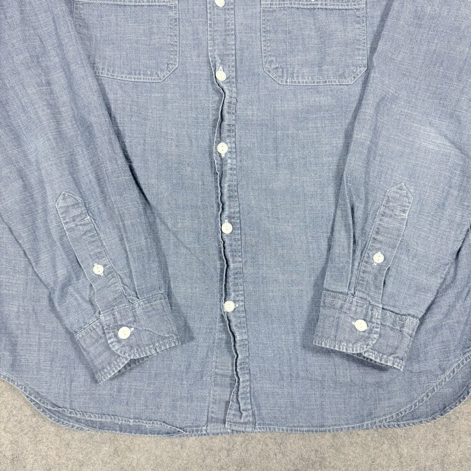 Camisa Gap Slim Fit Coupe Etroite Abotonada Manga Larga Para Hombre Talla XL Azul Denim Foto 4 de 4