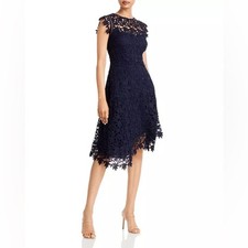 Eliza J Navy Blue Guipure Lace Midi Dress – Size 12 – Worn Once