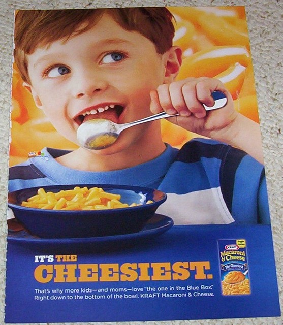 2006 ad page Kraft Macaroni & Cheese CUTE little boy Print