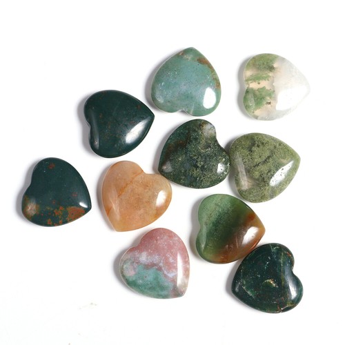 10x Natural Quartz Heart Shaped Crystal Carved Love Stone Healing Gemstone 20mm - Picture 63 of 89