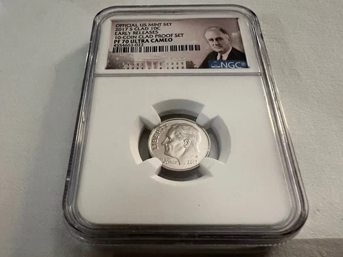2017-S CLAD ROOSEVELT DIME EARLY RELEASE  NGC SP70 PF70 "PORTRAIT LABEL" TOP POP