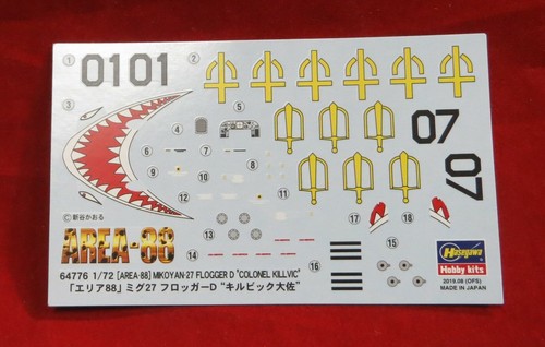 Hasegawa 64776 Area 88 1/72 Mikoyan-27 Flogger D "Colonel Killvic - USA Seller - Picture 7 of 7