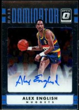 Alex English Card 2016-17 Donruss Optic Hall Dominator Signatures #14 /99