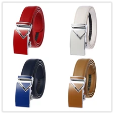 Fashion Men's Real Leather Belt Automatic Buckle Belt High Quality Waist Strap