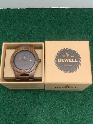 Bewell Wood Watch 42mm W086B New In Box
