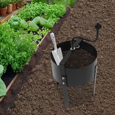 0.07m³/2.47ft³ Compost Manual Rotary Soil Sifter Sieve Mesh Rock Sand Dirt Sieve