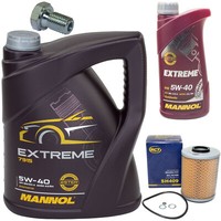MotoröL Set 5W-40 6 Liter + ÖLfilter SH 409 + Schraube FüR BMW Z3 3.2 E36 321 PS