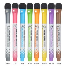 8 Magnetic Whiteboard marker pens built in dry eraser easy wipe fine tip drawing