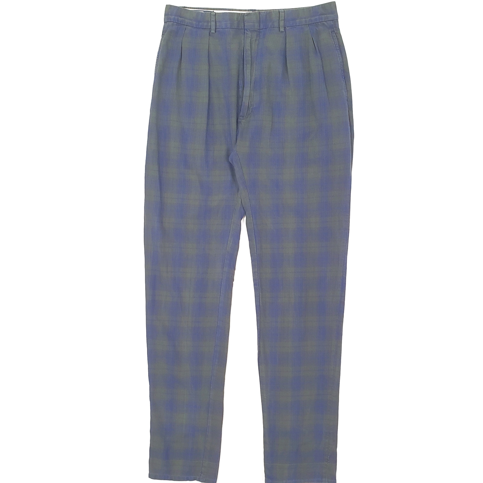 POLO RALPH LAUREN Vintage 90s Double Pleated Tartan Check Chino Trousers W32 L33 image 2