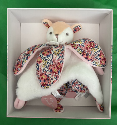 DouDou Et Compagnie Plush Deer Fawn Pink Orange Baby Blanket Mon Petit New Box