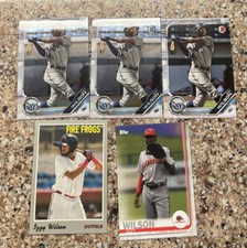 Izzy Wilson 5 Card Lot- 2 Bowman Chromes, 1 Paper, 1 Heritage, 1 Pro Debut 