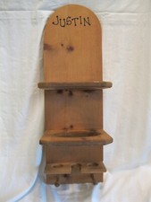 Basketball/Football/Baseball Wall mount shelf display - personalize JUSTIN child